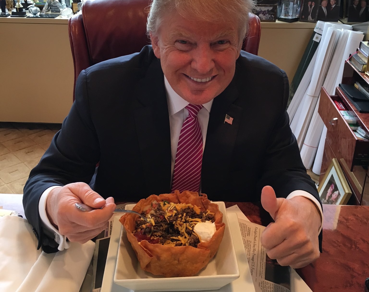 Trump Commemorates ‘I Love Hispanics!’ Taco Bowl Tweet: ‘So Wonderful, 9 Years Ago Today!’