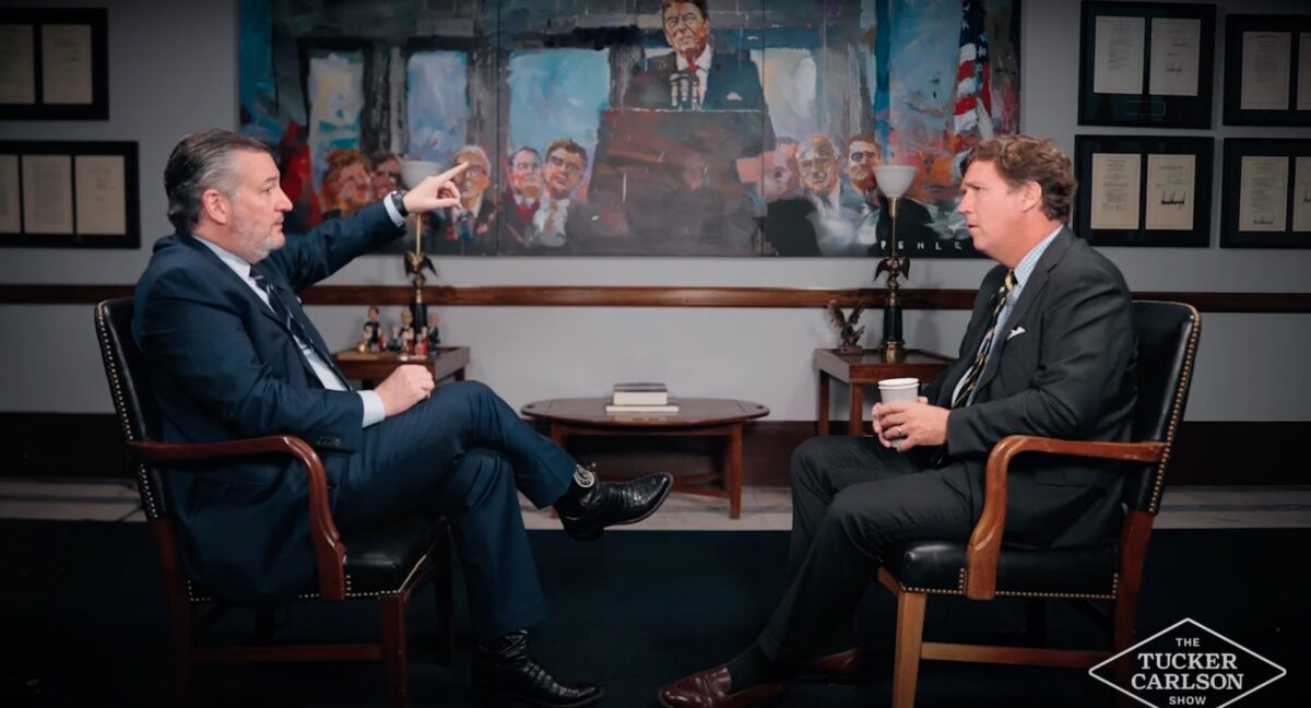 Tucker Carlson and Ted Cruz