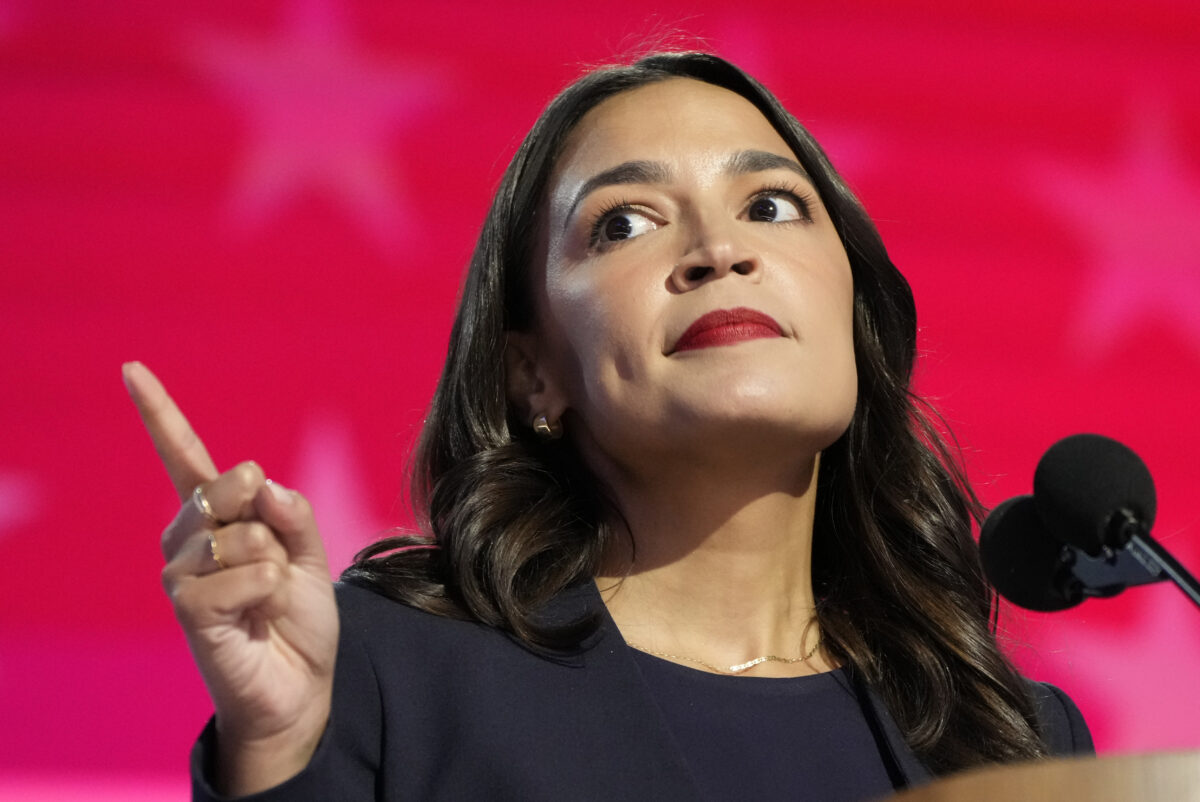 Rep. Alexandria Ocasio-Cortez pointing her finger