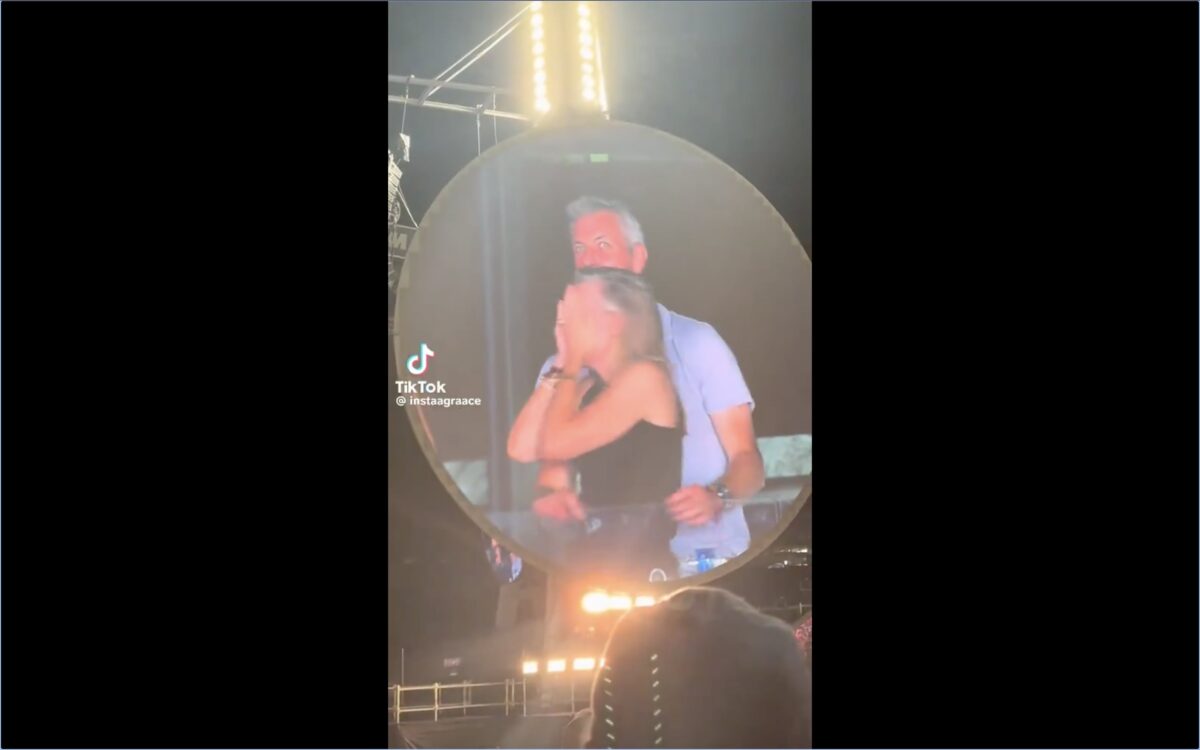 Couple at Coldplay concert