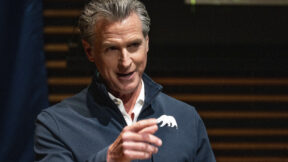 FILE - California Governor Gavin Newsom speaks at Pasadena City College, Monday, July 7, 2025, in Pasadena, Calif.