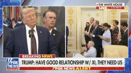 Donald Trump answers question from USA Today correspondent Joey Garrison
