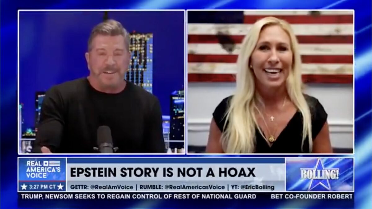 Eric Bolling and Marjorie Taylor Greene