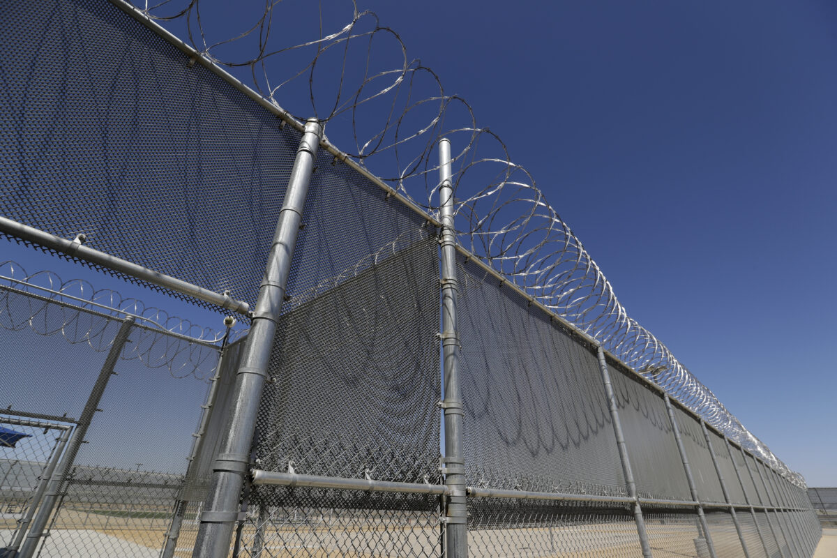 razor wire at ICE facility in Adelanto CA