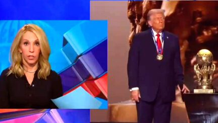 CNN Hot Mic Catches Someone Busting Out Laughing As Trump Gets Newly-Made Prize