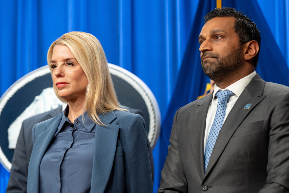 Attorney General Pam Bondi, left, and FBI Director Kash Patel