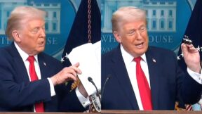 'That Was Nasty!' Trump Has Hilarious Close Call In Showdown With Binder Clip