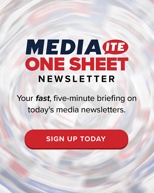 Mediaite One Sheet Newsletter