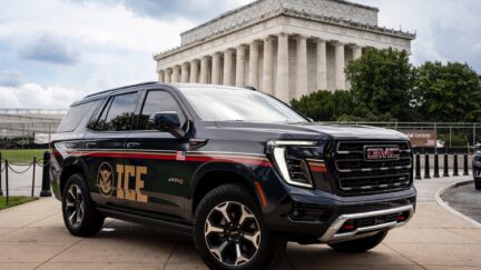 DHS vehicle with ICE logo