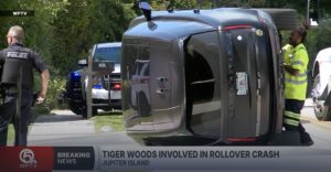 Tiger Woods car accident scene