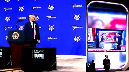 Trump Beams As He Plays CNN Clip At Speech — Draws Golf Clap For 100% MAGA Poll