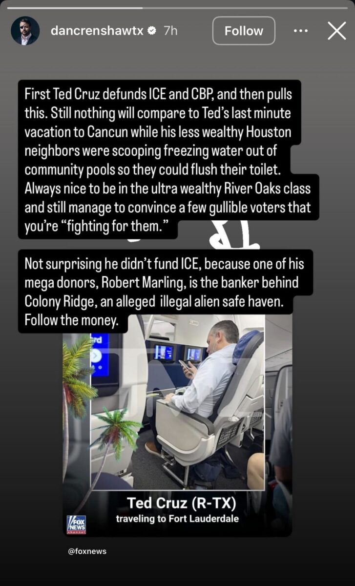 Dan Crenshaw, Ted Cruz