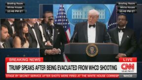 Weija Jiang asking Trump question after WHCD shots fired