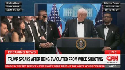 Weija Jiang asking Trump question after WHCD shots fired