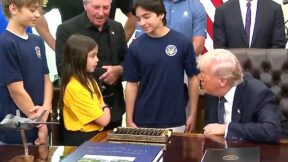 Trump Torpedoes Little Girl's Volleyball Dreams, Challenges Another Kid to a Fight in Bonkers Oval Office Riff