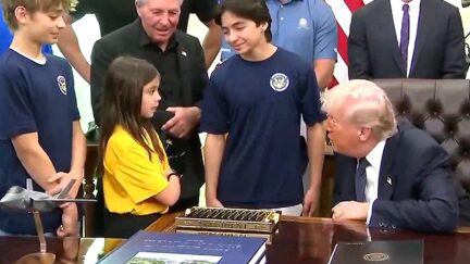 Trump Torpedoes Little Girl's Volleyball Dreams, Challenges Another Kid to a Fight in Bonkers Oval Office Riff