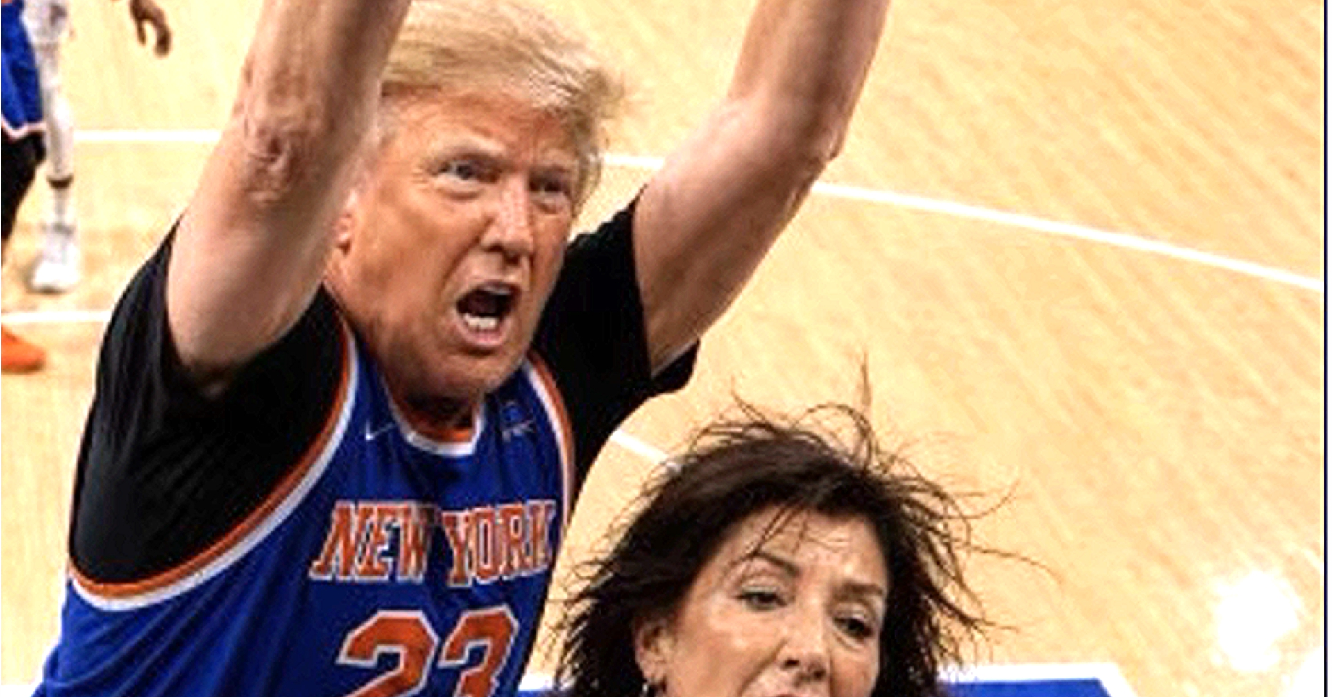Trump Unleashes Barrage Of AI Fantasy Slop — Including Sweaty Dunk in Knicks Uni and Much More