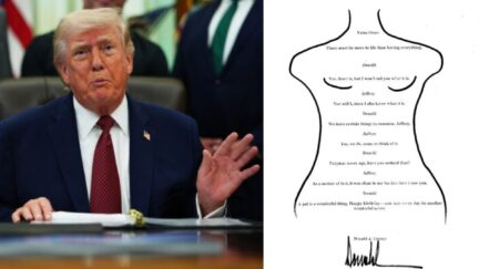 Donald Trump and Epstein Birthday letter drawing
