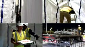 WATCH: The Moment Workers Pry Trump's Name Off Kennedy Center Behind Tarp By Hand — Drive Away When It's Done