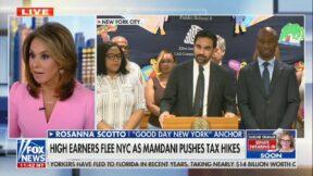 Rosanna Scotto with mamdani presser inset
