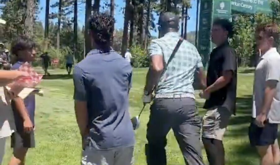 Jerry Rice Chases Heckler at Celebrity Golf Tournament