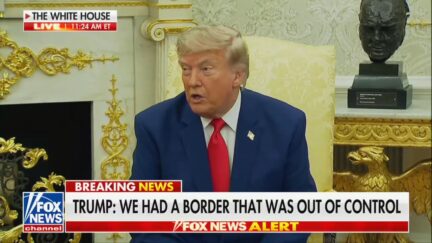 Donald Trump with Joseph Aoun