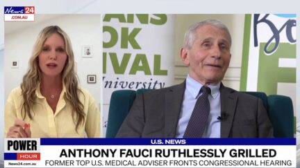 Brittney Hopper talking about Anthony Fauci on News24