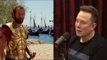 Grok AI-generated Odyssey adaptation/Elon Musk speaking on The Joe Rogan Experience