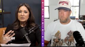 Amna Nawaz and dave portnoy on a split screen