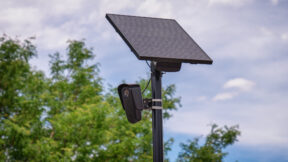 Flock ALPR camera and solar panel