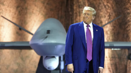 trump with an MQ-9 Reaper drone