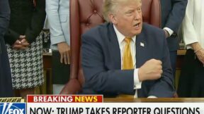 Trump presser talking about reflecting pool