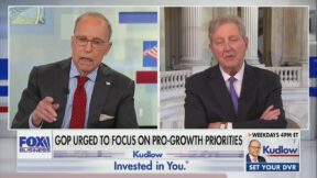 larry kudlow john kennedy in a split screen