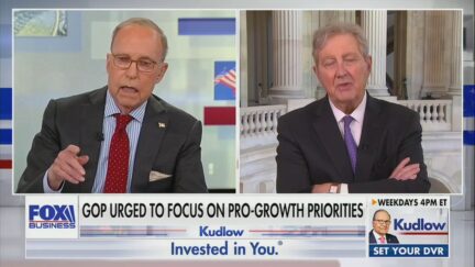 larry kudlow john kennedy in a split screen