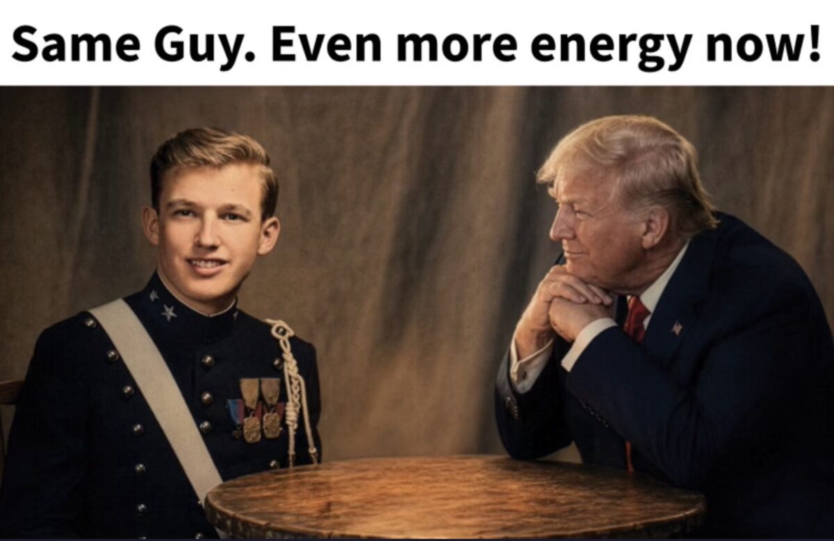Donald Trump Truth Social post old trump and young trump
