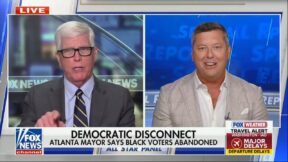 Hugh Hewitt, Patrick Murphy in a split screen