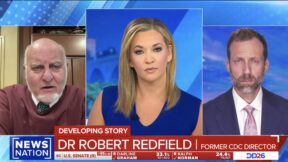 robert redfield left, center katie pavlich and another man