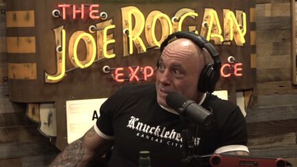 Joe Rogan hosting The Joe Rogan Experience