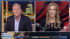 Piers Morgan and Megyn Kelly in a split screen