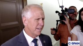 Thom Tillis speaking to reporters