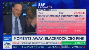 jim cramer with a graphic next to him on screen