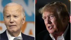 Joe Biden, left (AP Photo/Rebecca S. Gratz); Donald Trump, right (AP Photo/Alex Brandon)