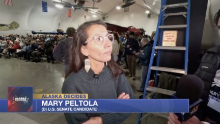 Mary Peltola answers a reporter's question